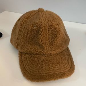 Furry brown baseball cap